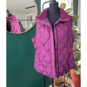 Kenneth Cole Reaction Down Puffer Vest Women 2XL Purple Quilted READ DESCRIPTION